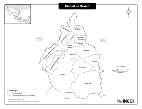 Mapas De La CDMX A Color Blanco Y Negro Y Para Imprimir