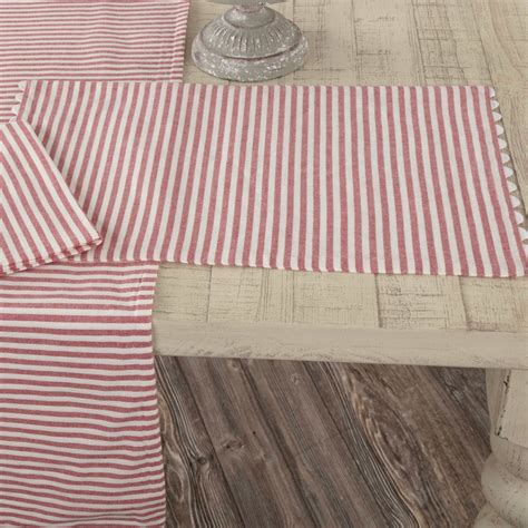 Farmhouse Ticking Red Placemat Piper Classics