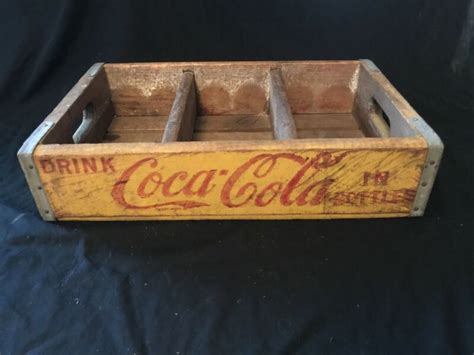 Vintage Wooden Coca Cola Bottle Crate Yellow Antique Price Guide