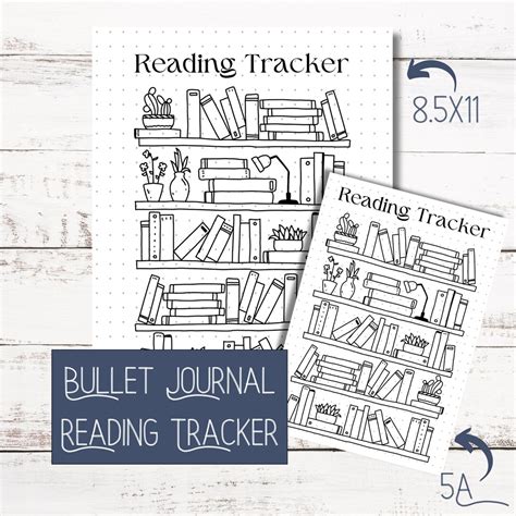 Reading Tracker Bullet Journal Reading Tracker Printable A5 Journal Page And 8 5x11 Page Etsy