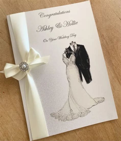 Handmade Luxury Personalised Wedding Day Card Bride And Groom