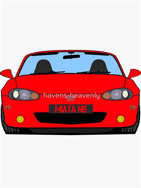 Classic Red Nb Miata Roadster Sticker By Havens Heavenly Redbubble