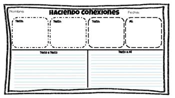 Text Connections Graphic Organizer English And Spanish By Paige Abergel