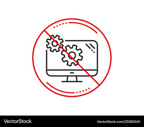 Settings line icon cogwheel engineering tool sign Vector Image