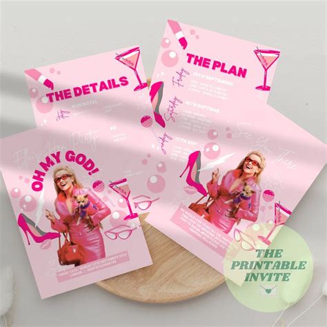 Legally Blonde Elle Woods Hen Bachelorette Party Invitation Etsy UK