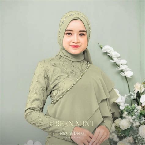 Jual Nagina Dress Brukat Jumbo Gamis Model Look Wisuda Dress