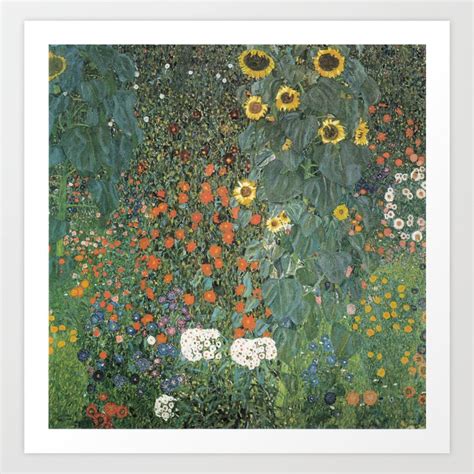 Gustav Klimt - Farm Garden with Sunflowers Art Print by Elegant Chaos Gallery | Society6