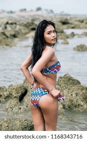 Sexy Asian Woman Colorful Bikini On Stock Photo Shutterstock