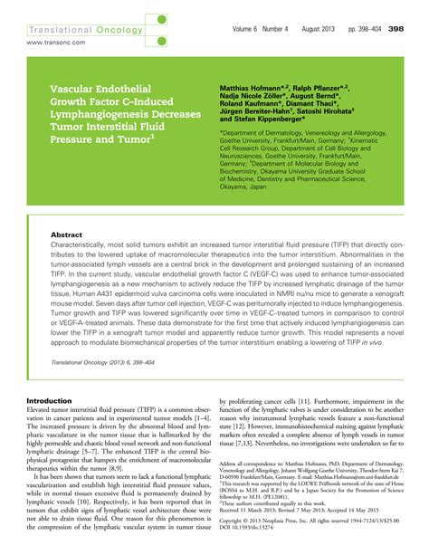 Solution Vascular Endothelial Growth Factor C Induced