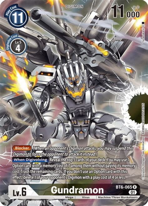 BT6 065 Gundramon Rare Foil Alternative Art Digimon Card Deck Box Set