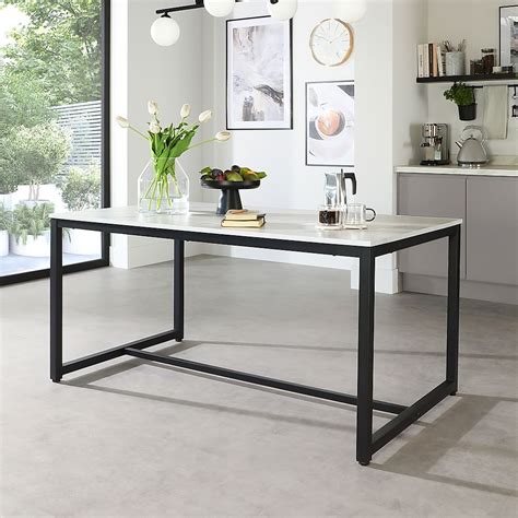 Avenue Dining Table 160cm White Marble Effect And Black Steel Only £29999 Furniture And Choice