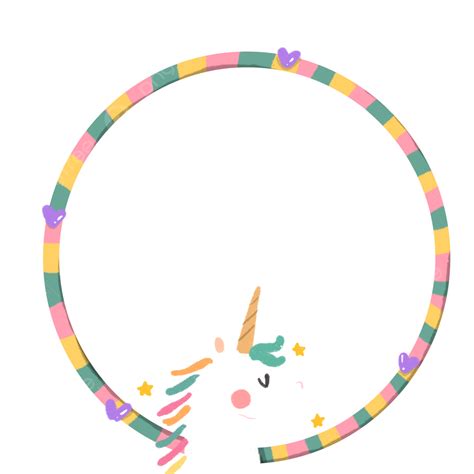 Cute Circle Border White Transparent Cute Circle Border Unicorn With