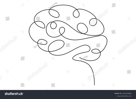 Continuous One Line Drawing Human Brain Stock Vector Royalty Free 2512379519 Shutterstock