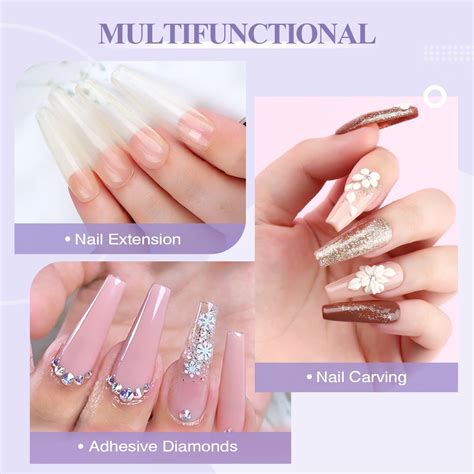 Saviland Acrylic Nail Kit 3 Colors White Pink Clear Acrylic Powder