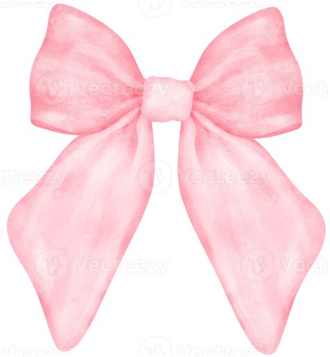 Coquette pink ribbon bow watercolor 37387735 PNG