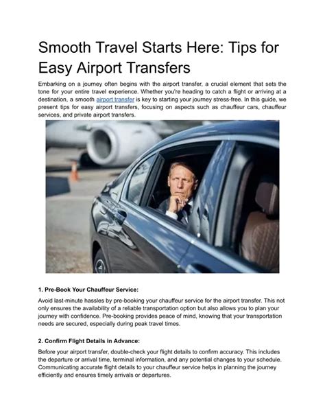 Ppt Smooth Travel Starts Here Tips For Easy Airport Transfers