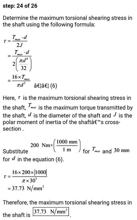 Solved Pls Explain A Torque T 100 N M Is Applied To The Shaft EFG