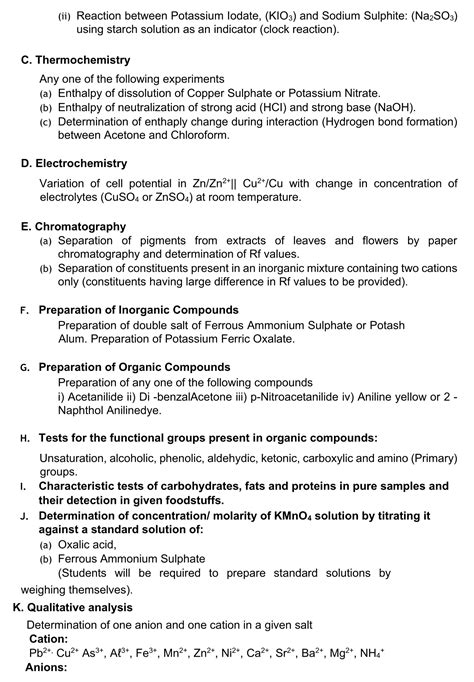 Cbse Class Chemistry Syllabus Term