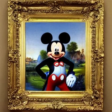 Mickey Mouse In Renascence Painting Louis Xiv Stable Diffusion Openart