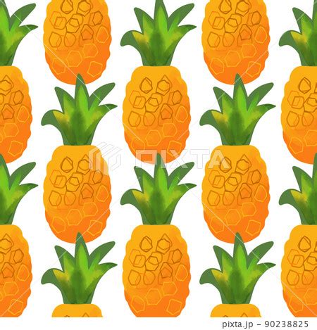 Seamless Pattern With Pineapple Illustration On Pixta