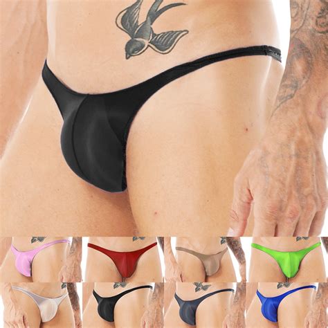 Men Underwear Thong Sexy Bikini G String Oil Shiny Bulge Pouch T Back Underpants Shopee Singapore