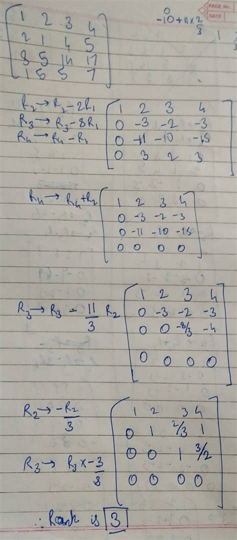 Matrices Rank Of Matrix Verification Using Row Echelon Form