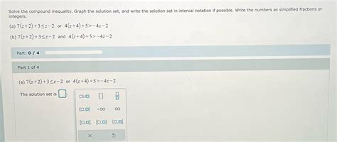 Solved Solve The Compound Inequality Graph The Solution Set And Write Course Hero