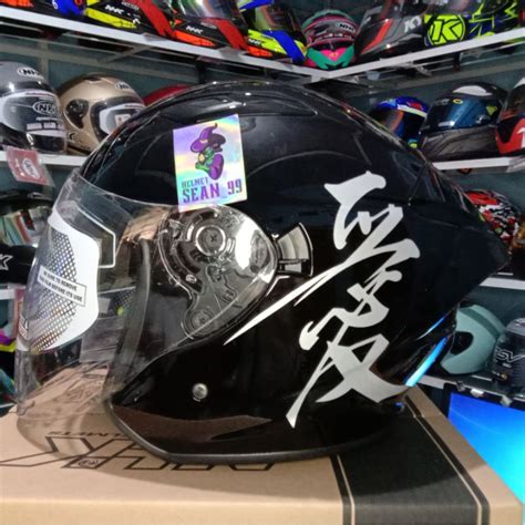 Jual Helm Nhk R Max Kanji All Warna Half Face Double Visor Original