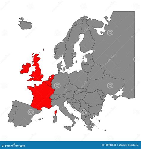 Western Europe Countries Map - Region of the European Continent Stock ...