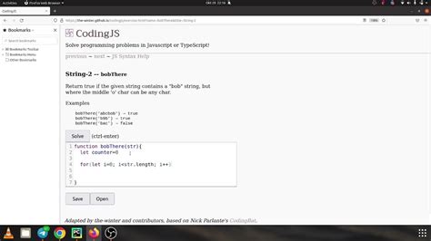 Codingjs Codingbat String 2 Bobthere Javascript Solution Youtube