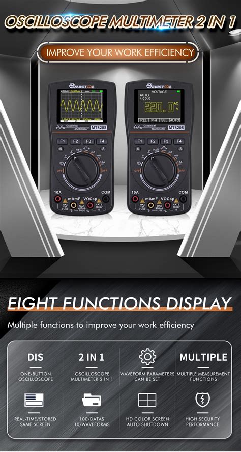 MUSTOOL MT8028 HD Intelligent Graphical Digital Oscilloscope Multimeter ...