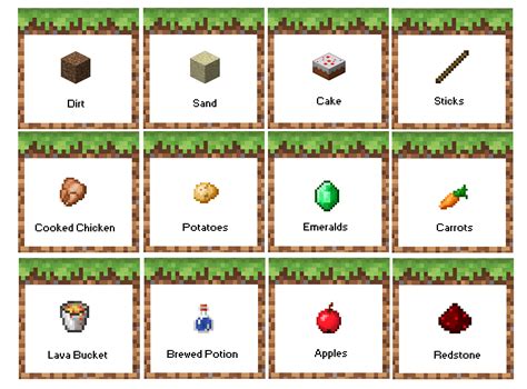 Minecraft Food Labels Free Printables | dev.onallcylinders.com