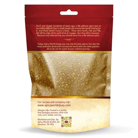 Spicy World Zaatar 7 Oz Bolsa Grande Mezcla Tradicional De Especias Zatar De Oriente Medio Con