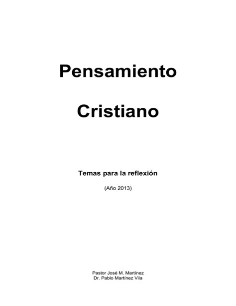 2013 Pensamiento Cristiano