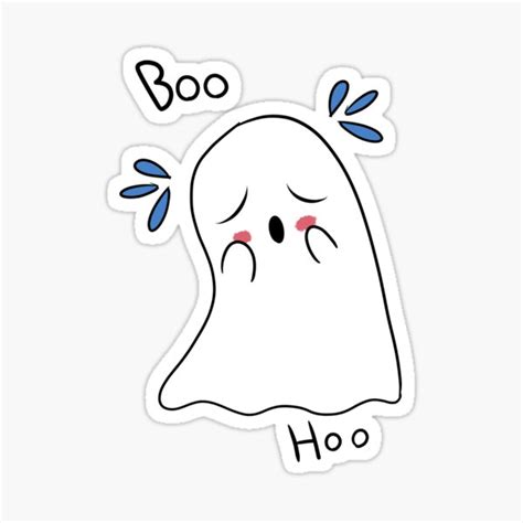 Boo Hoo Sticker For Sale By Ghosty Skull Redbubble