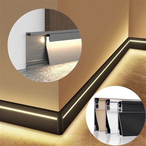 M H Mm Led Skirting Line Strip Lights Recessed Wall Mount Aluminum