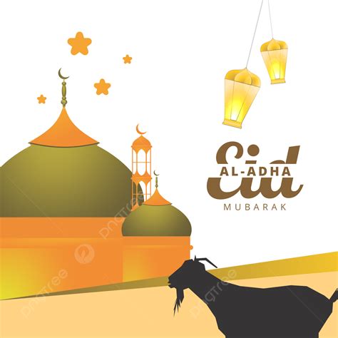 Eid Al Adha With Lamp Creative Design Free Vector And Png Eid Al Adha