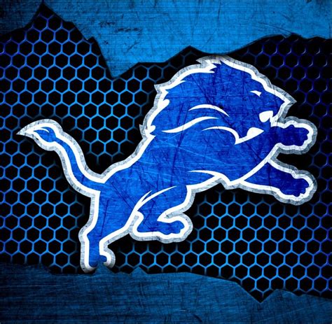 The Detroit Lions Logo Is Shown On A Blue Background