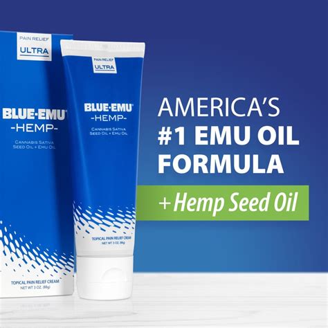 Blue Emu Ultra Pain Relief Cream With Hemp For Arthritis Muscles