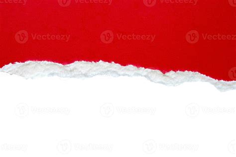 Red Ripped Paper Torn Edges Strips Isolated On White Background