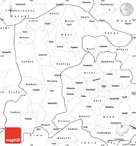 Blank Simple Map of Katsina