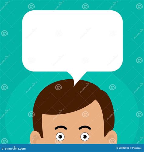 Thinking Man Speech Bubble Above His Head Stock Vector Illustration