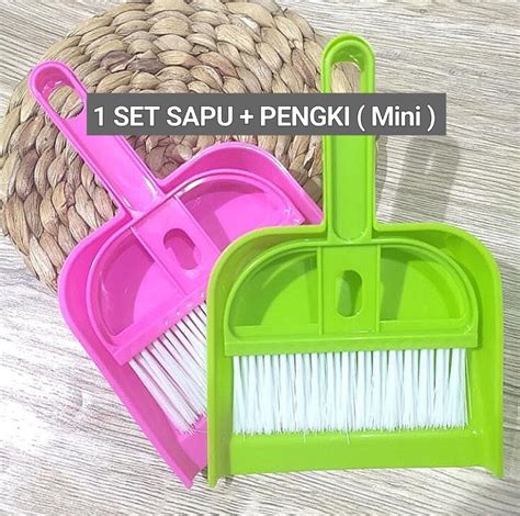 Sapu Pengi Set Sapu Mini Dan Pengki Mini 2in1 Dustpan Sapu Mini