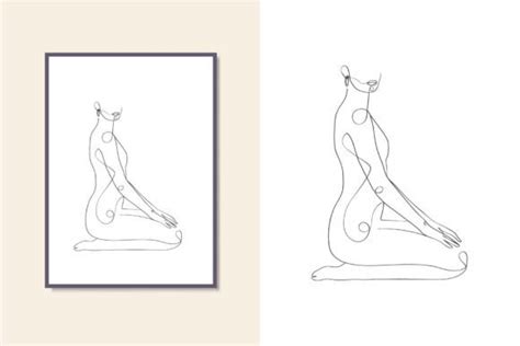 Woman Sitting Pose Model Girl Line Art Graphic By Subujayd · Creative