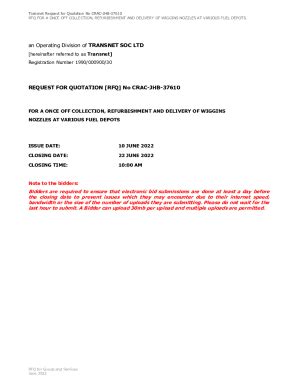 Fillable Online Transnet Request For Quotation No Tpt Sld Fax