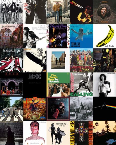 Classic Rock Album Covers Collage