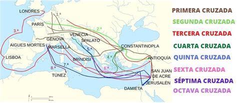 Traza En El Mapa Las Rutas De Todas Las Cruzadas Que Se Realizaron