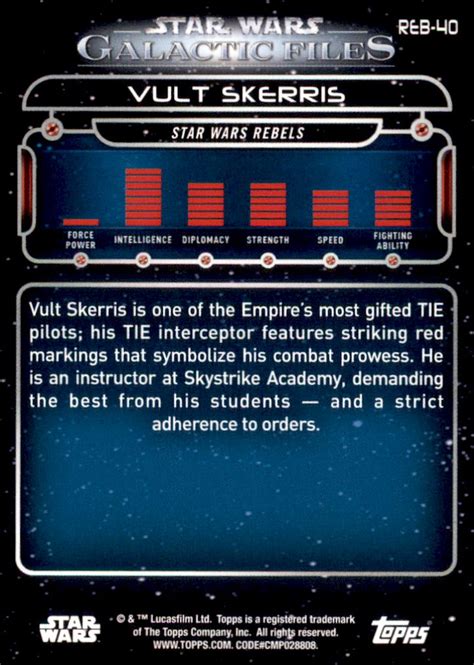 Topps Star Wars Galactic Files Reb Vult Skerris Nm Mt