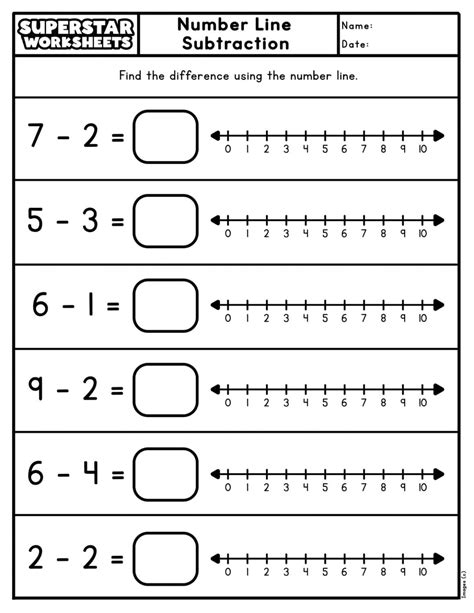 Number Line Subtraction Superstar Worksheets Worksheets Library