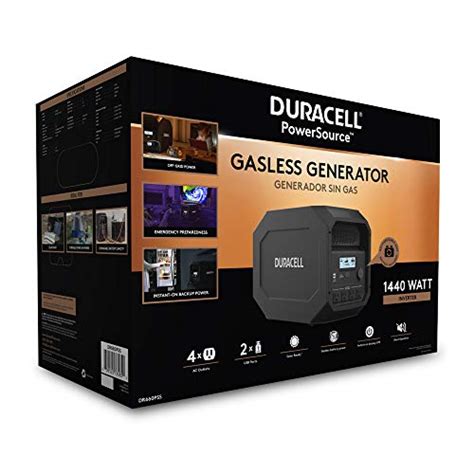 Duracell Power Source Electric Generator, Solar Capable, Gasless, Quiet ...